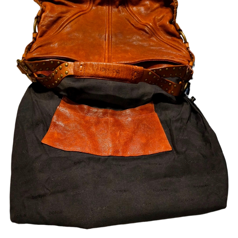 Botkier Leather Hobo Shoulder Bag in Cognac Brown - Picture 14 of 16